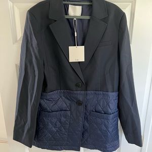 Tibi Mixed Media Quilted Detail Oversized Jacket size 12